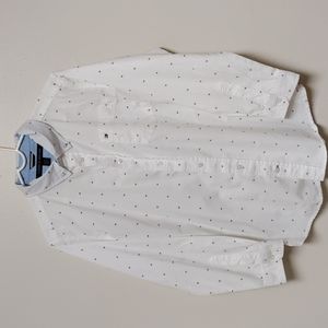 Tommy Hilfiger red and white boys dress shirt. Size L(16-18) .